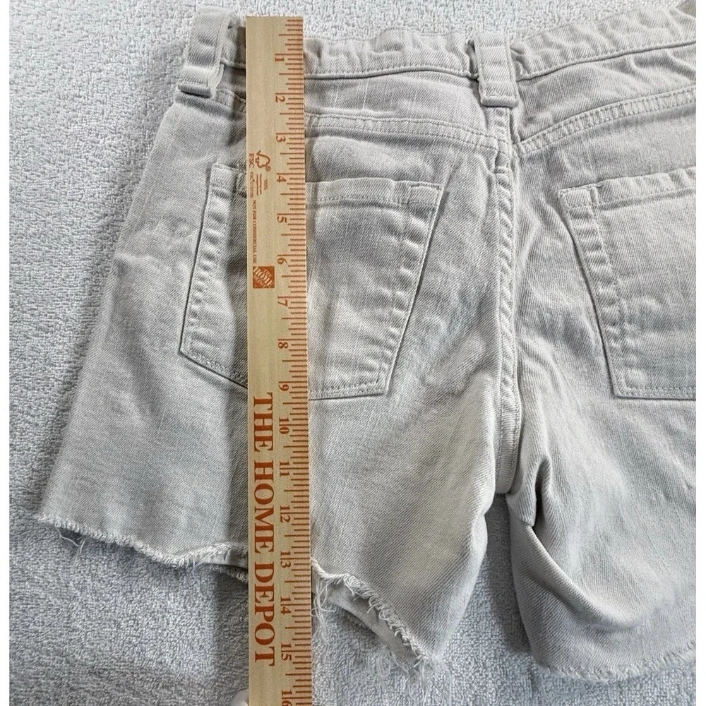 J Crew Mercantile Women's Mid Rise Denim‎ Shorts Size 24 White Frayed Hem